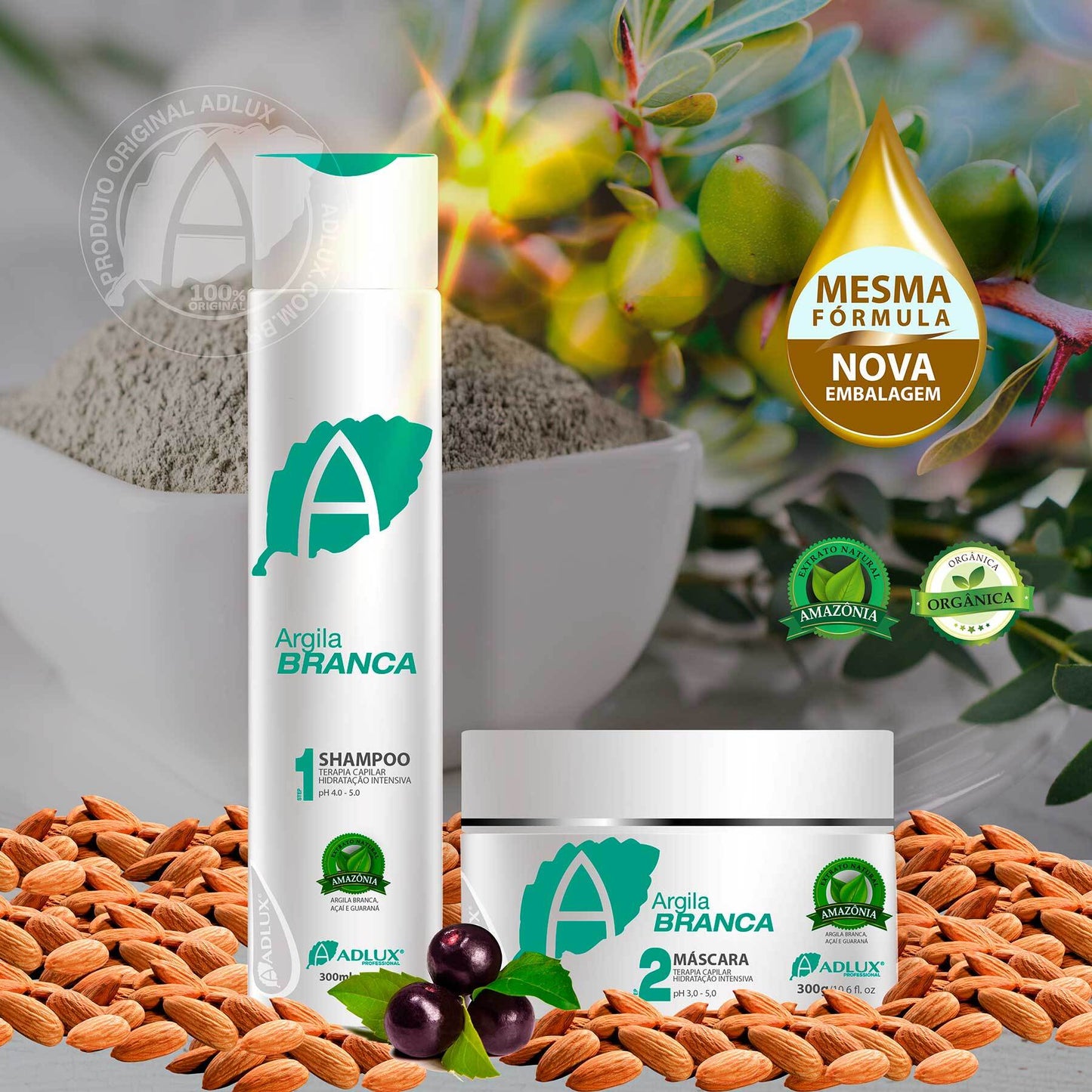 Kit Argila Branca Manutenção - 2 Passos