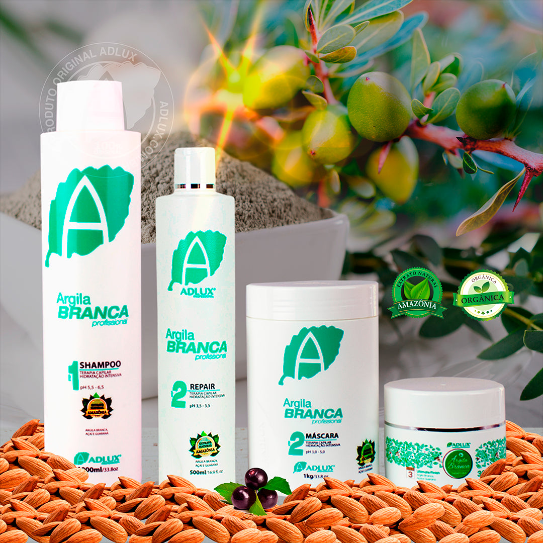 Kit Argila Branca Profissional - 4 Passos